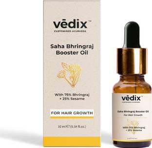 Vedix Customised Ayurvedic Hair Oil | Saha Bhringraj Booster Oil | For Hair Growth And Thick Hair | With Bhringraj And Sesame Hair Oil