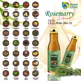 Lakshmi Krishna 32 Herbs for Regrowth Volumizing Length preventing Fall Hair Oil