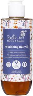 RUSTIC ART Organic Rosemary Nourishing Hair Oil with Castor- Brahmi Hair Oil