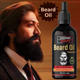 Sandarbh Beauty 4 x Faster Beard Growth oil with 100% Natural Ingredients Based  Hair Oil