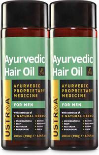 USTRAA Ayurvedic Hair Oil - 200 ml x 2 | Controls Hair Fall & Fights Dandruff Hair Oil