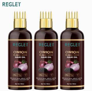 REGLET Onion Hair Oil - Black Seed Onion Hair Oil - WITH COMB APPLICATOR -  Hair Oil