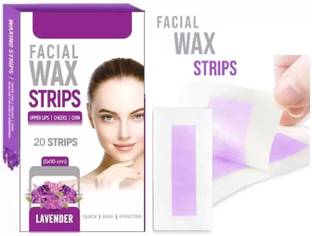 GABBU Facial Wax Strips For Upper Lip, Facial Hair, Eyebrow Strips Purple 20 Strips1 Strips