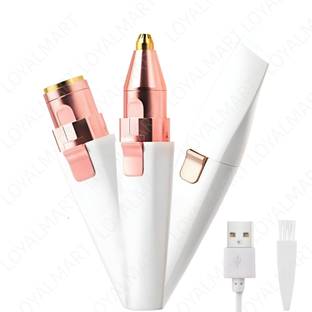 Loyalmart Professional Rechargable 2-in-1 Hair Removal Device for Women Eyebrow Trimer Strips