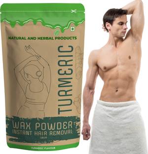 NATURAL AND HERBAL PRODUCTS Turmeric Facial Wax - 5 Min Painless Herbal Powder, Waxing Face Herbal FACE Wax