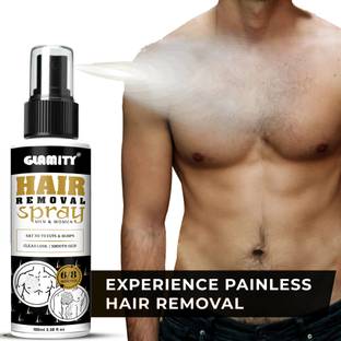 GLAMITY Hair Removal Cream for Men Chest, Back, Legs, Under Arms & Intimate Area02 Spray