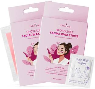URBANYOG iposoluble Facial Wax Strips for Women | Gentle Facial Hair Removal Strips Strips