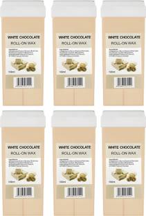 glowease Wax White Chocolate Roll-On Wax Kit (Set Of 6 Refill Wax) 100 Ml for Women Wax