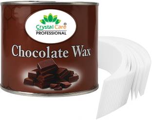 Crystal Care Chocolate Wax for Hair Removal, Smooth Finish, 600g + 15 Wax Strips Wax