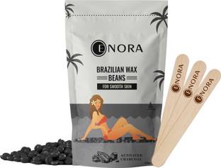 Enora Hair Removal Brazilian Hard Wax Beans For Face, Eyebrow, Back, Chest, Bikini Areas, Legs , Arms and Beards ,Black Head , Tan, Dead Skin | Smooth |Activated Charcoal (100 gram) Wax