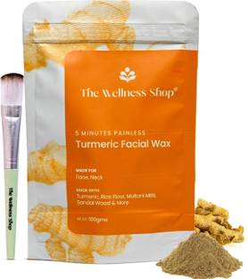 The Wellness Shop Turmeric Facial Wax Powder-5 Minute Painless Herbal Wax Powder 100g Pack Of 1 Powder