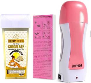 LOVHIDE Roll-On Wax Warmer machine with Wax Warmer,Refill Cartridges & Strips(Pack Of 3) Wax