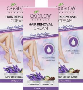 OXYGLOW HERBALS Lavender & Cocoa Butter Hair Removal Cream 40Gm|All Skin Type|Body|Legs(PO3) Cream
