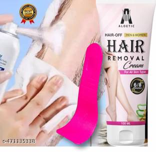 ALOETIC Hair Removal Cream for Women & Men | Instant & Painless Cream
