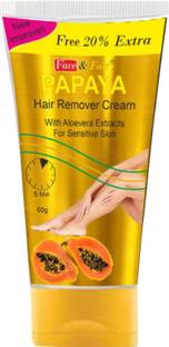 Face & Fair Papaya Hair Removal - Instant Hair Vanishing Cream/ Richness of Aloevera Cream