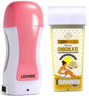 LOVHIDE Roll on Wax Hair Removal Wax Kit | Wax Heater machine with White Chocolate Wax