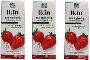 Ikin Skin Brightening Hair Remover Strawberry Extracts Cream 60gm Pack of 3 Cream