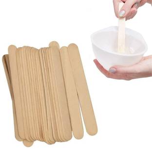GLOW FIRST Wooden Professional Disposable Wax Knife Spatulas for Smooth Waxing Experience Wax