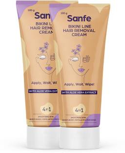 Sanfe Bikini Line Hair Removal Cream for Legs, Underarms with Aloe Vera Extract Cream
