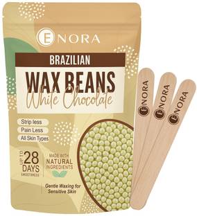 Enora Hair Removal Brazilian Hard Wax Beans For Face, Eyebrow, Back, Chest, Bikini Areas, Legs , Arms and Beards ,Black Head , Tan, Dead Skin | Smooth | White Chocolate (3000 gram) Wax