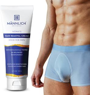 Mannlich Intimate/Private Hair Removal Cream for Men for Unwanted Coarse Pubic Hair Cream