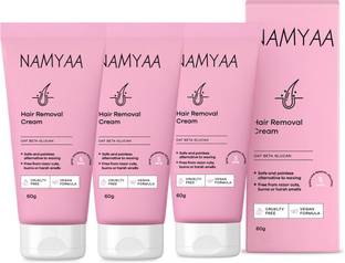 Namyaa Hair Removing Cream for Intimate Skin with After Wax Soothing Serum with Vitamin C-Pack of 3 Cream