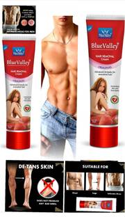 BLUE VALLEY Men painless hair removal cream pack of 2 arms,chest,back,legs,private areas Cream