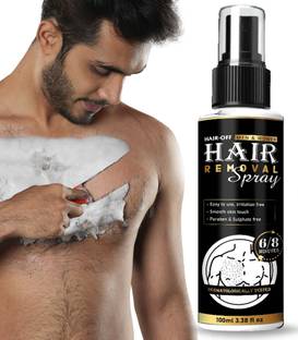GLAMITY Hair Removal Cream for Men | Painless Body Removal Spray Spray