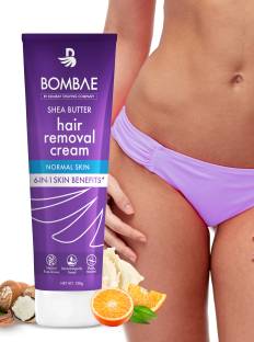 Bombae Hair Removal for Bikini Line, Arms & Legs with Shea Butter & Citrus Aroma Cream