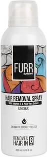 FURR By Pee Safe Hair Removal Spray Unisex, Aloe Vera & Paraben Free | Painless Body Hair Removal Spray