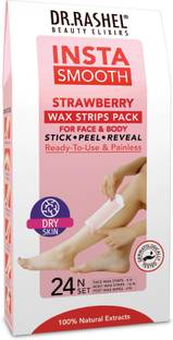 DR.RASHEL Insta Smooth Strawberry Wax Strips | Face & Body Stick Peel Reveal Strips� Strips