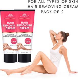INTIMIFY Hair Removing Cream No Pain 5 Min Formula Detan and Cleans Skin Pack of 2 Cream