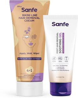 Sanfe Bikini Line Hair Removal Kit, Hair Removal Cream 100gm & Soothing Gel 50gm Cream