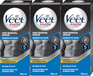 Veet Men Hair Removal - Sensitive Skin Cream 50g,Set Of 3 Cream