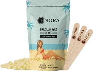 Enora Hair Removal Brazilian Hard Wax Beans For Face, Eyebrow Back, Chest, Bikini Area, Legs, Arms & Beard | White Chocolate Wax
