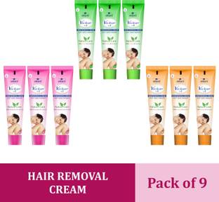 VETONI VECLEAN NO.1 Hair Removal Strawberry,Lemon,Papaya tube-3pc each(Pack of 9)360gm Cream