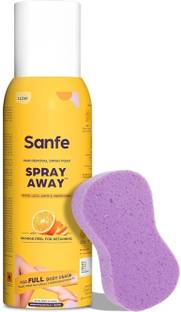 Sanfe Painless & Detan Hair Removal Cream For Chest, Legs, Arms & Underarm Spray