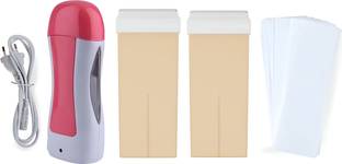 Koccido Roll on wax machine with 2 Milky Chocolate refill & Strips set-4 Wax