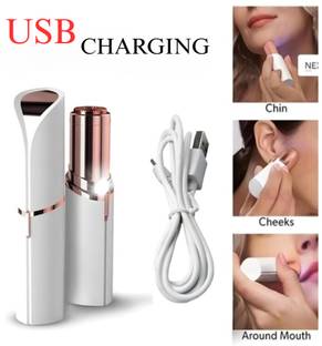 UBRONIK Women Facial Hair Remover Lipstick Shape Electronic Flawless Shaver Strips