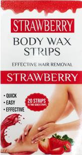 NG MART STRAWBERRY BODY WAX STRIPS EFFECTIVE HAIR REMOVAL (20 STIPS EACH) PACK OF - 1 Strips