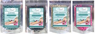 Bluejack Private Label High Quality Honey Sugar Bean Wax Depilatory Hard Waxing Beads Hair Removal (50gm wax set of -4) 200Gm wax Wax