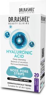 DR.RASHEL Hyaluronic 10 Nose Strips and 10 Wet Wipes Blackhead & Whitehead remover Strips