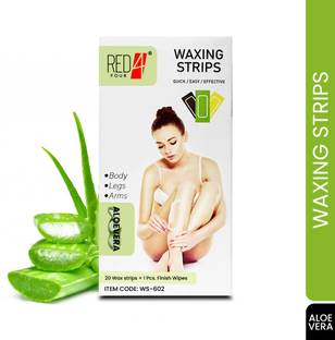 RED4 Waxing Strips | Quick Easy Effective Strips For Body,Legs & Arms ALOE-VERA Strips