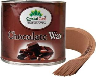 Crystal Care Professional Chocolate Wax with Waxing Strips for Smooth Hair Removal, 800g Wax