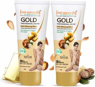 Aaryanveda Hair Removal Cream with 2 Minutes Action Hair Remover Unisex Gold Cream Cream
