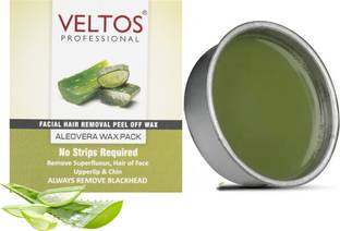 Veltos ALOE VERA FACIAL PEEL OFF KATORI WAX 80GM (NO STRIPS REQUIRED FACE WAX) Wax