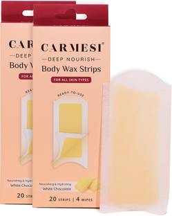 Carmesi Deep Nourish Body Wax Strips | Arms, Legs, Bikini Area | 8 Wipes | Cold Waxing Strips
