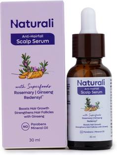 Naturali Anti-Hairfall Scalp Serum Rosemary, Ginseng, Redensyl for Hair Growth|No Paraben
