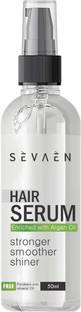 SEVAEN Hair Serum For Silky & Smooth Hair, Tames Frizzy Hair, with Almond and Argan Oil and Vitamin E for Strong, Tangle Free & Frizz-Free Hair