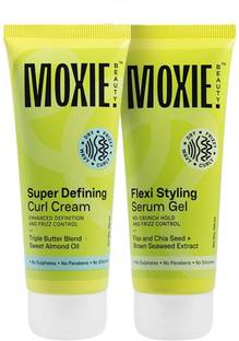 MOXIE BEAUTY Curly Vibe Setter Travel Duo | Curl cream + Serum Gel | Boosts Curl Definition